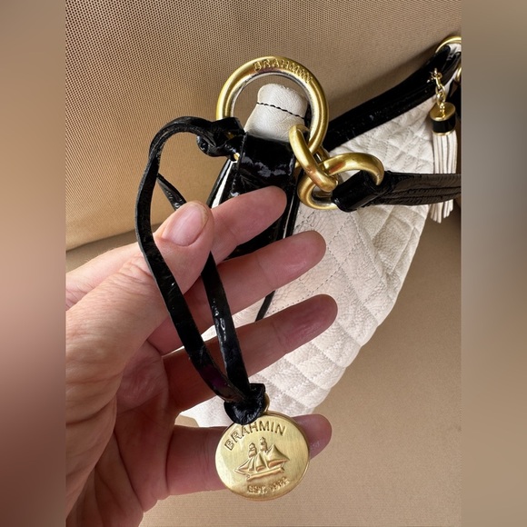 Brahmin Kathleen Crème Florentine LG Quilted Leather Slouchy Hobo/Tote - Picture 11 of 16